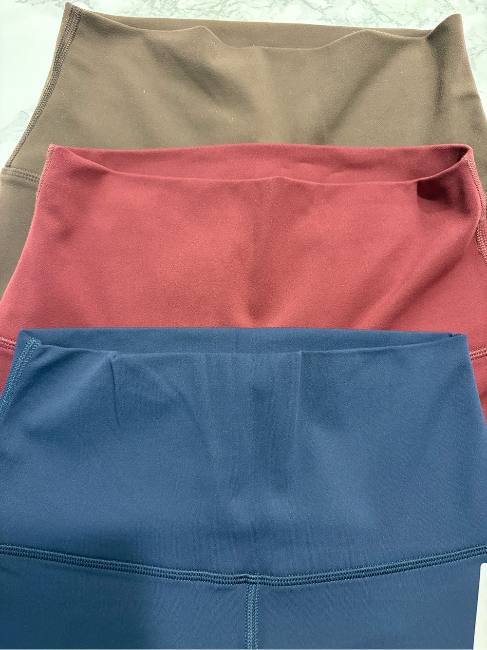 Hey nuts Women's High-Waist Active Legging - Blue, Burgundy and Brown